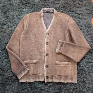 Avant Toi cashmere merino blend cardigan, hand painted, sz M